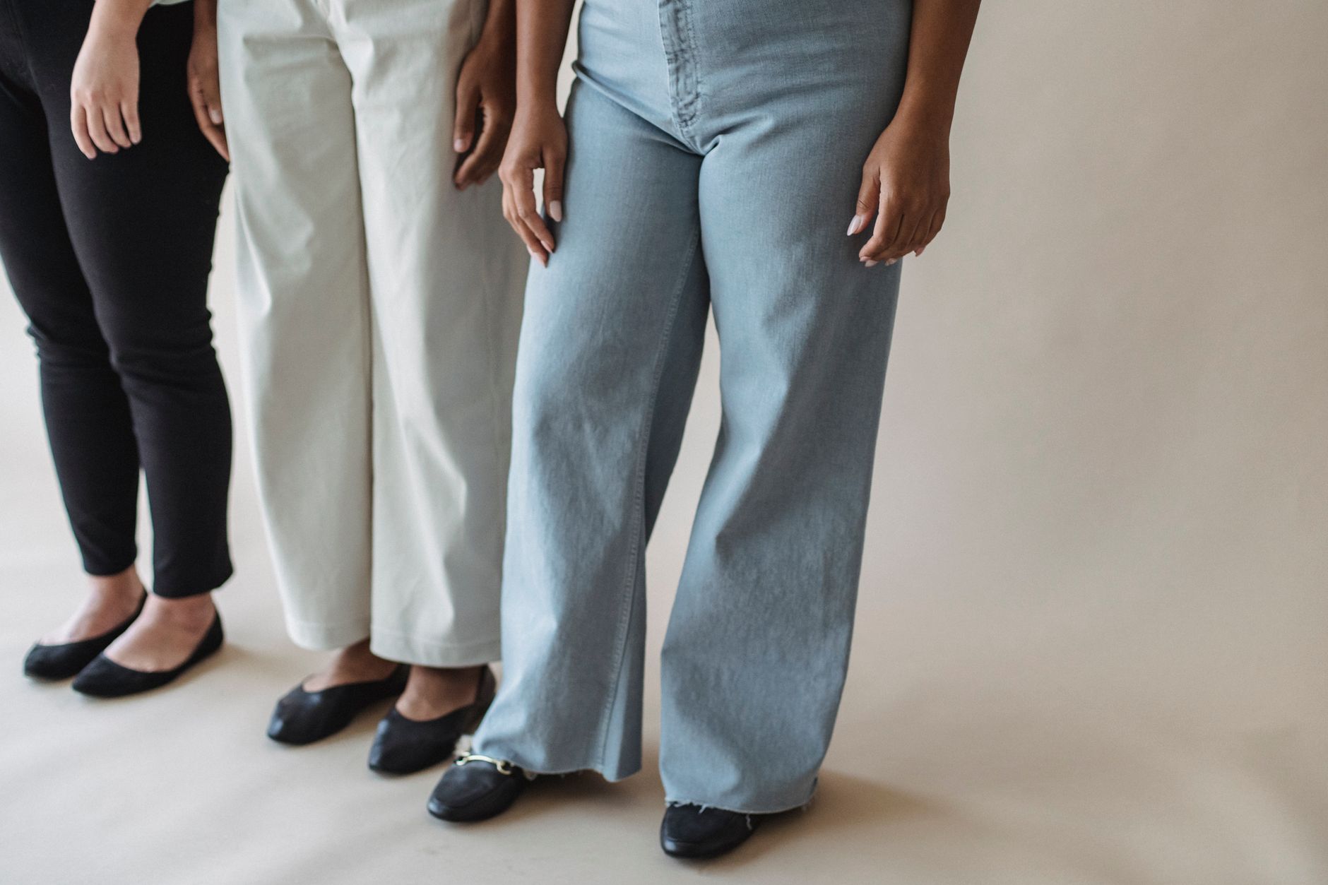 Ballet flats worn with cropped jeans