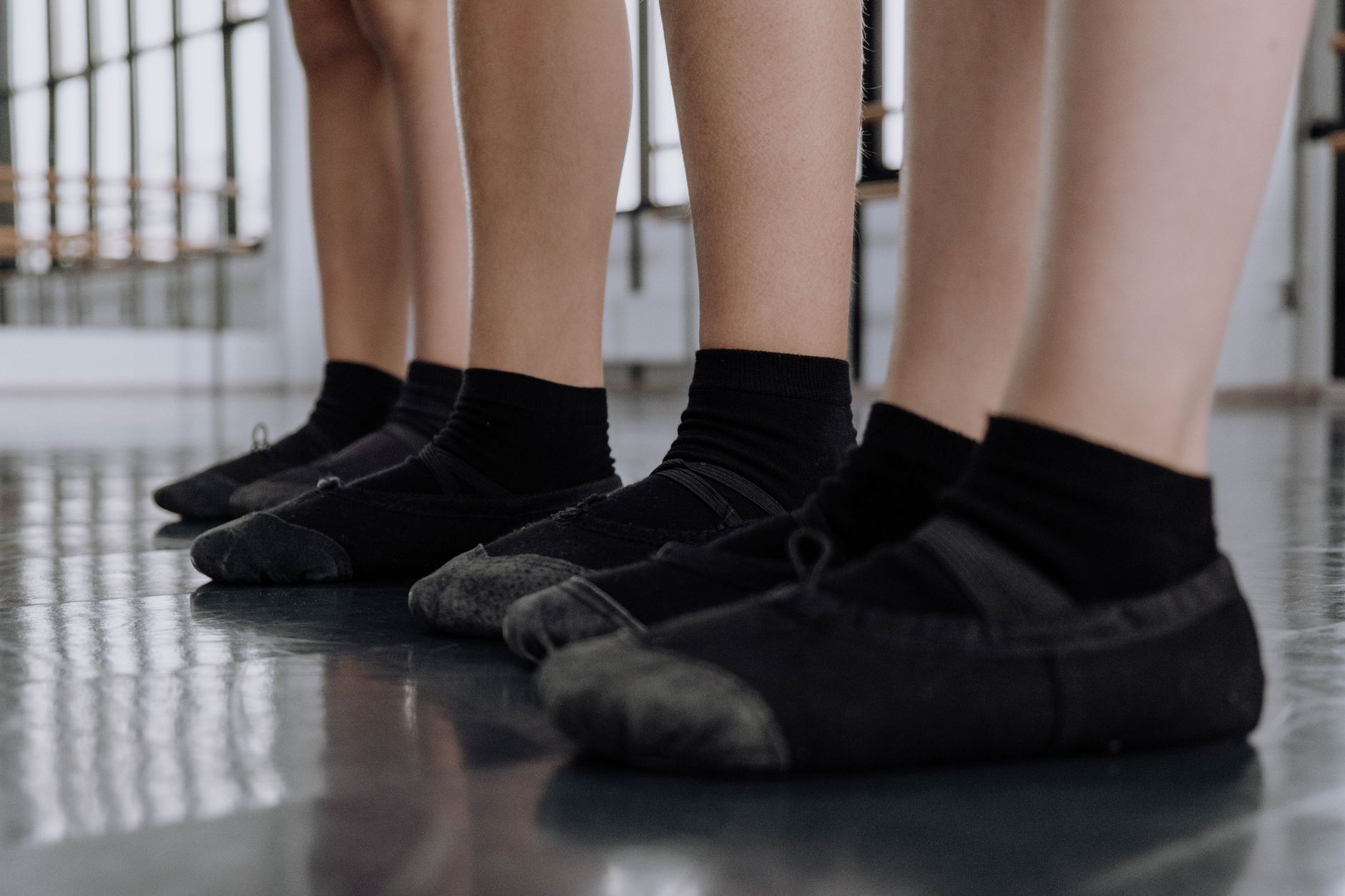 Ballet flats and a pair of white socks