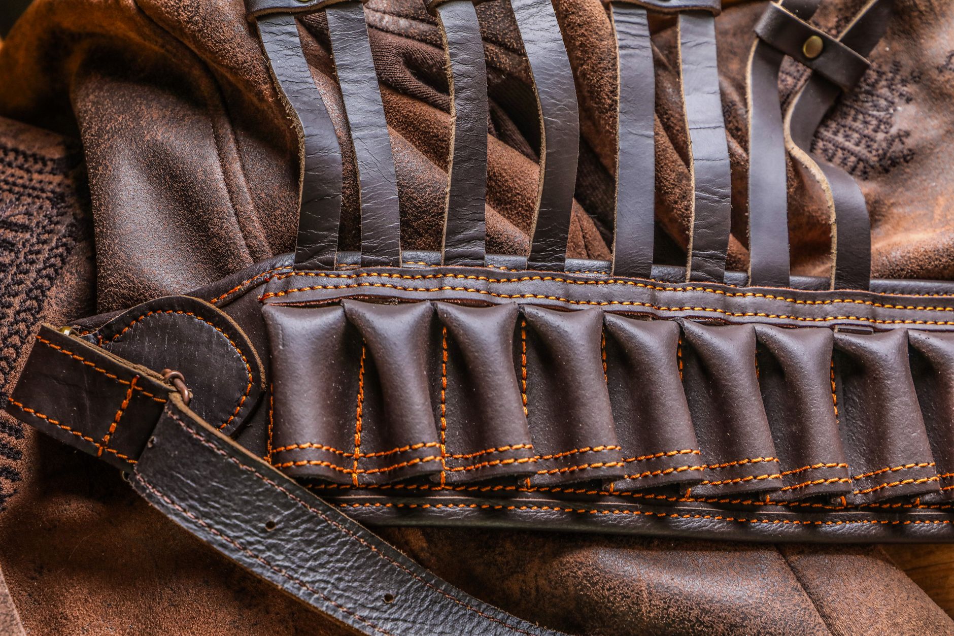 Close up of a saddle style luxury bag