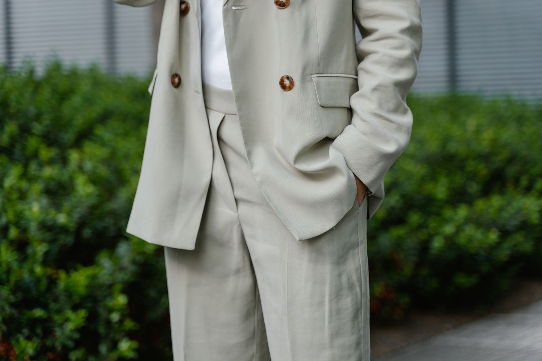 A neutral luxury outfit street style