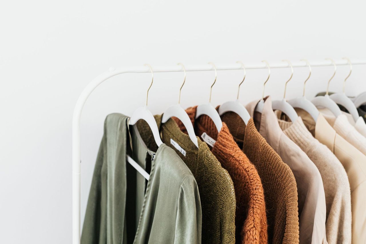 A minimalist basics wardrobe flat lay